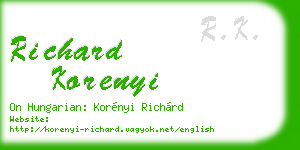 richard korenyi business card